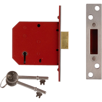 Union Locks 2101 5 Lever Mortice Deadlock Brass Finish 65mm / 2.5"