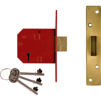 Union Locks 2134E 5 Lever BS Mortice Deadlock Brass Finish 67mm / 2.5"