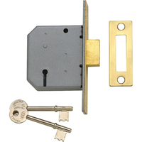 Union Locks 2177 3 Lever Mortice Deadlock Polished Brass 65mm / 2.5"