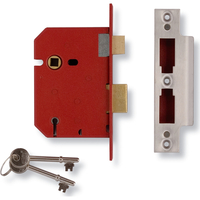 Union Locks 2201 5 Lever Mortice Sash Lock Brass Finish 65mm / 2.5"