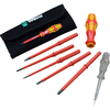 Wera 6 Piece VDE Insulated Interchangeable Blade Screwdriver Set with Mains Tester