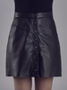 Holland Denim Leather Mini Skirt in Black