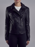 Indus Black Leather Biker Jacket