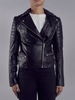 Lowndes Black Leather Biker Jacket