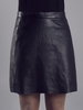 Pannala Black Leather A line Skirt