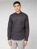 Black Micro Floral Paisley Print Shirt Ben Sherman Est 1963 - Large