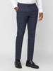 Blue with Navy Overcheck Slim Fit Trouser 40R Blue