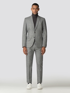 British Grey Prince of Wales Mod Check Camden Fit Jacket 44R Grey