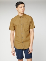Gold & Navy Short Sleeve Gingham Shirt Ben Sherman Est 1963 - Large