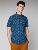 Navy & Blue Paisley Print Oxford Shirt Ben Sherman Est 1963 - XXXL