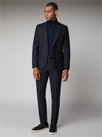 Navy & Charcoal Checked Suit Jacket Ben Sherman Est 1963