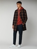 Navy & Orange Check Long Tailored Coat Ben Sherman Est 1963 - Medium