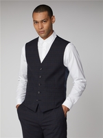 Navy & Rust Check Slim Fit Waistcoat Ben Sherman Est 1963 - 44R
