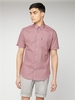 Red & White Geo Short Sleeved Shirt Ben Sherman Est 1963 - Small