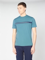 Teal Chest Stripe Tee Small Teal