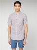 White Short Sleeve Flag Print Shirt Ben Sherman Est 1963 - XL