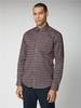 Wine Red Long Sleeve Floral Shirt Ben Sherman Est 1963 - Small