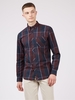 Wine Red Long Sleeve Oversized Checked Shirt Medium Wine