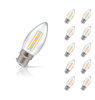 Crompton Candle LED Light Bulb Dimmable B22 5W (40W Eqv) Warm White 10-Pack Clear