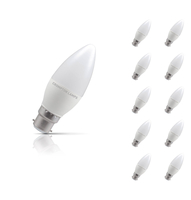 Crompton Candle LED Light Bulb Dimmable B22 5W (40W Eqv) Warm White 10-Pack Opal