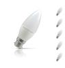 Crompton Candle LED Light Bulb Dimmable B22 5W (40W Eqv) Warm White 5-Pack Opal
