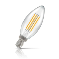 Crompton Candle LED Light Bulb E14 6.5W (60W Eqv) Warm White Filament Clear