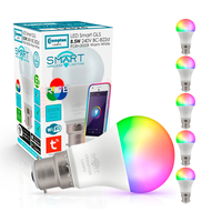 Crompton GLS LED Light Bulb Smart WiFi B22 8.5W (60W Eqv) Warm White + RGB 5-Pack