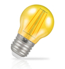 Crompton Golfball LED Light Bulb E27 4W (25W Eqv) Yellow IP65 Harlequin