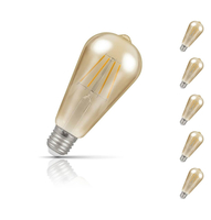 Crompton ST64 LED Light Bulb E27 5W (40W Eqv) Warm White 5-Pack Vintage