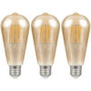 Crompton ST64 LED Light Bulb E27 7.5W (50W Eqv) Warm White 3-Pack Vintage
