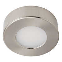 Culina Argi LED Round Under Cabinet Light 3W Tri-Colour CCT Opal and Satin Nickel