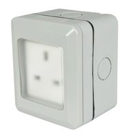 Mercury Socket Weatherproof Outdoor 13A Grey IP55