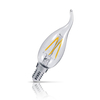 Prolite Candle LED Light Bulb E14 4W (30W Eqv) Warm White Flame Tip Clear