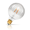 Prolite Globe LED Light Bulb Dimmable Ribbed E27 4W Extra Warm White Clear
