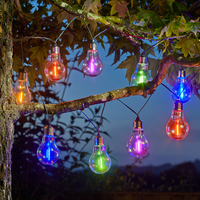Smart Solar LED 2m Filament Effect EUREKA! Neonesque Light Bulb String Light Set of 10 Lights Mixed