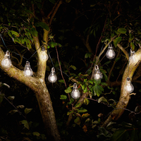 Smart Solar LED 2m Filament Effect EUREKA! Retro Light Bulb String Light Set of 10 Lights Warm White