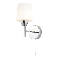 Spa Aquarius Wall Light with Pull Switch Opal Glass and Chrome