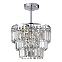Spa Belle 3-Light Semi-Flush Chandelier Crystal Glass and Chrome
