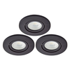 Spa Como LED Tiltable Fire Rated Downlight 5W Dimmable 3-Pack Cool White Satin Black IP65