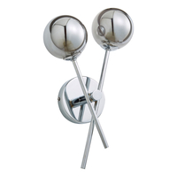 Spa Lindos 2-Light Wall Light Smoke Glass and Chrome