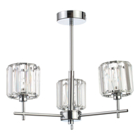 Spa Pegasi 3-Light Flush Chandelier Crystal Glass and Chrome