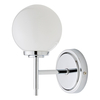 Spa Porto Single Globe Wall Light Opal and Chrome