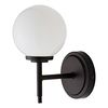 Spa Porto Single Globe Wall Light Opal and Matt Black