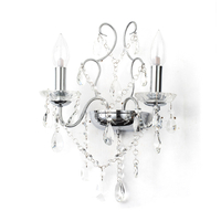 Spa Pro Annalee 2-Light Wall Light Crystal Glass and Chrome