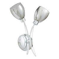 Spa Veria 2-Light Wall Light Smoke Glass and Chrome