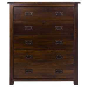 Boston Five Drawer Chest - Brown