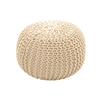 Cable Knitted Pouffe - Natural