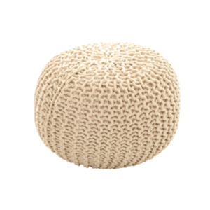 Cable Knitted Pouffe - Natural