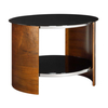 Circular Lamp Table - Walnut / Walnut / Glass / Chrome