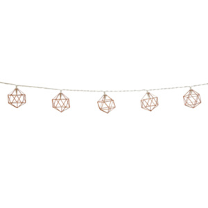 Copper Geometric LED String Lights - Copper